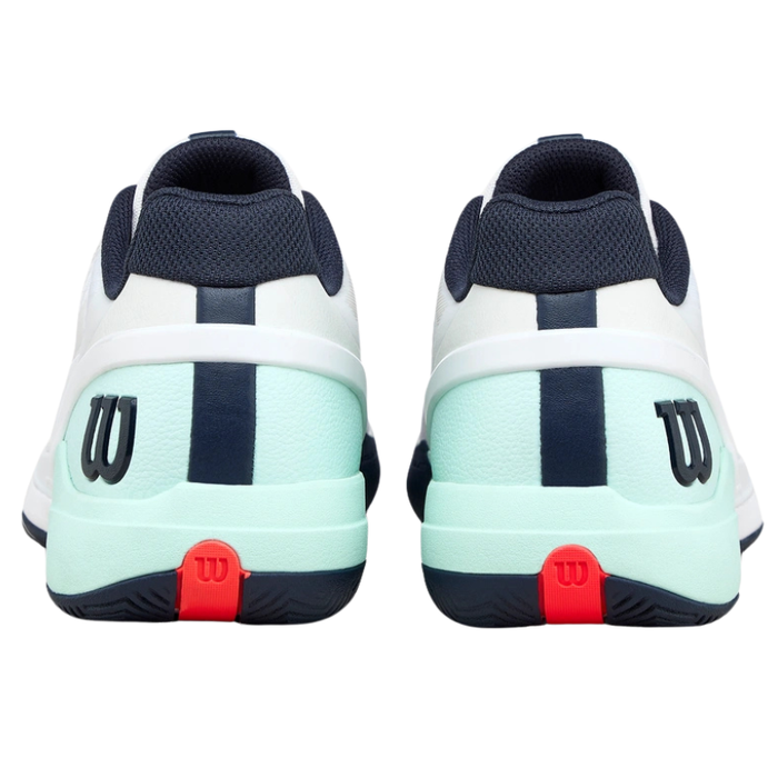 Wilson Rush Pro 5 Mens Tennis Shoes - White/Bay/Fiery Coral