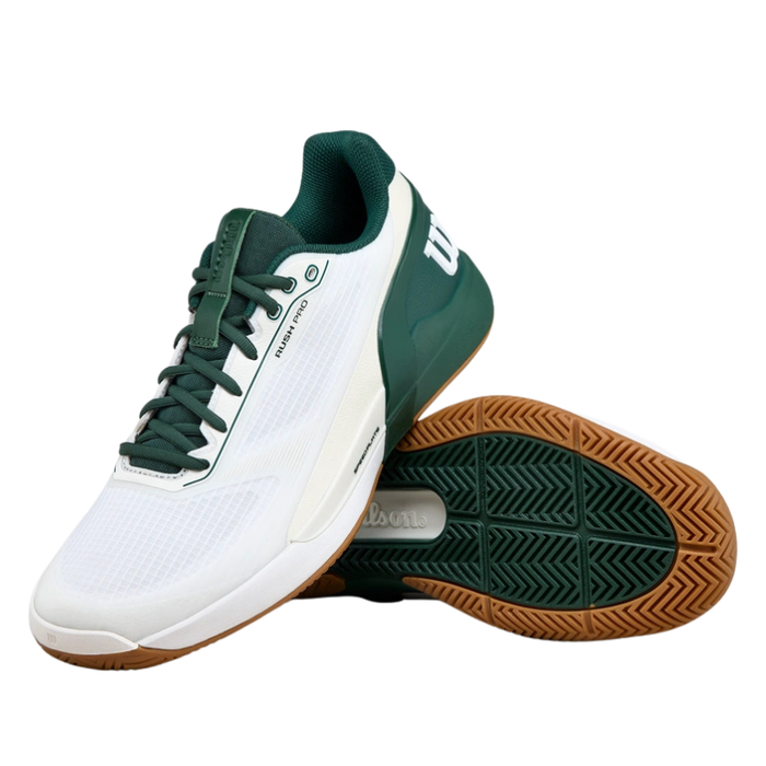Wilson RUSH PRO 5 Mens Tennis Shoes - White/Sycamore/Gum1a