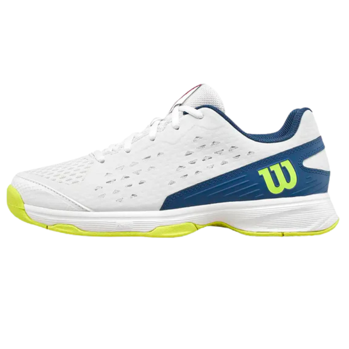 Wilson RUSH PRO L Junior Tennis Shoes - Snow White/Ensign Blue