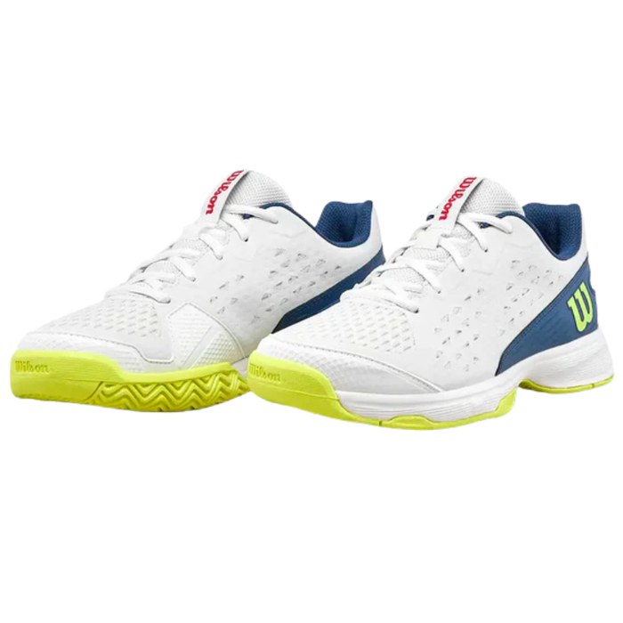 Wilson RUSH PRO L Junior Tennis Shoes - Snow White/Ensign Blue