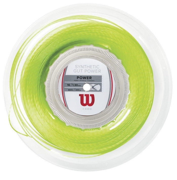 Wilson Synthetic Gut Power 1.30/16  200m String Reel - Lime Green