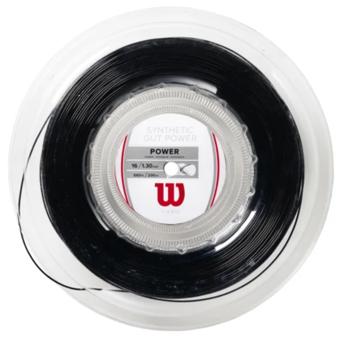Wilson Synthetic Power 1.30/16 200m String Reel - Black