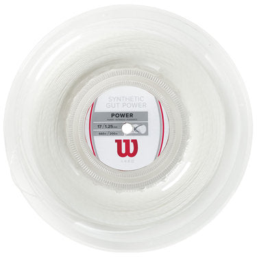 Wilson Synthetic Power 1.30/16 200m String Reel - White