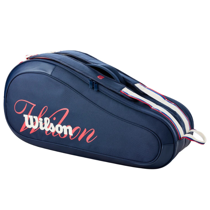 Wilson US Open 2026 6 Pack Tennis Racquet Bag - White/Navy Blue