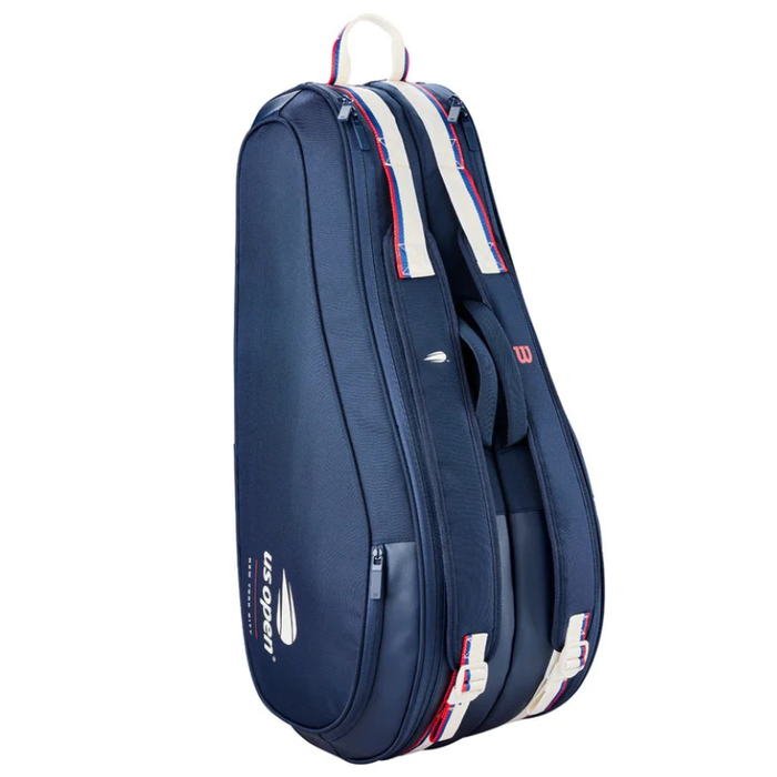 Wilson US Open 2026 6 Pack Tennis Racquet Bag - White/Navy Blue