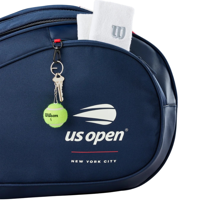 Wilson US Open 2026 6 Pack Tennis Racquet Bag - White/Navy Blue