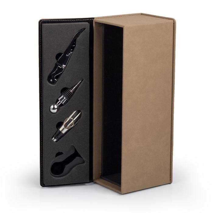 Wine Bottle Box & Accessories (Personalized) - Buckskin