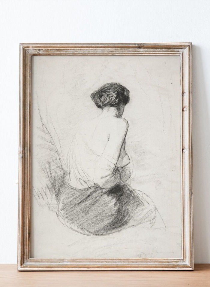 "Woman Seated, Seen from Back" Art Print_Sugar & Canvas_Paul Gavarni Chevalier