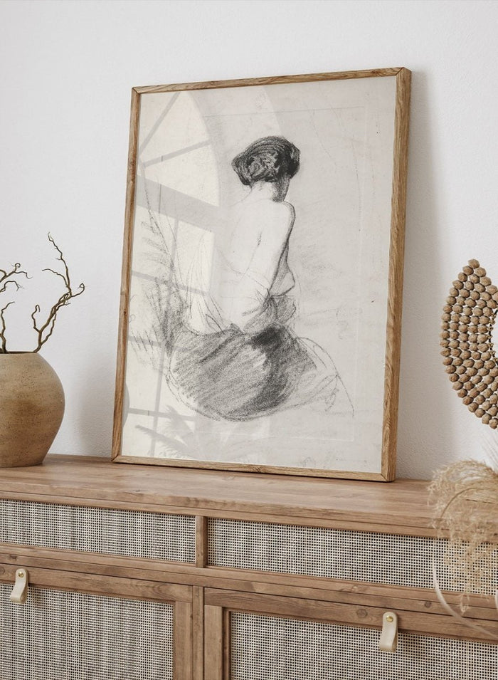 "Woman Seated, Seen from Back" Art Print_Sugar & Canvas_Paul Gavarni Chevalier