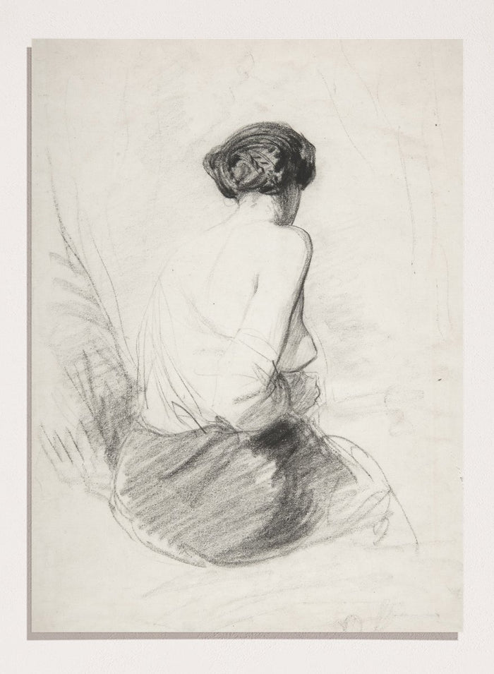 "Woman Seated, Seen from Back" Art Print_Sugar & Canvas_Paul Gavarni Chevalier