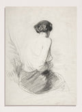 "Woman Seated, Seen from Back" Art Print_Sugar & Canvas_Paul Gavarni Chevalier