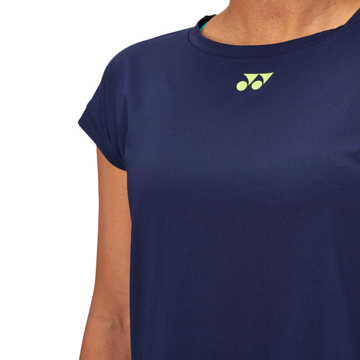 Yonex 2022 AO Crew Neck Womens Tennis Shirt - Navy Blue