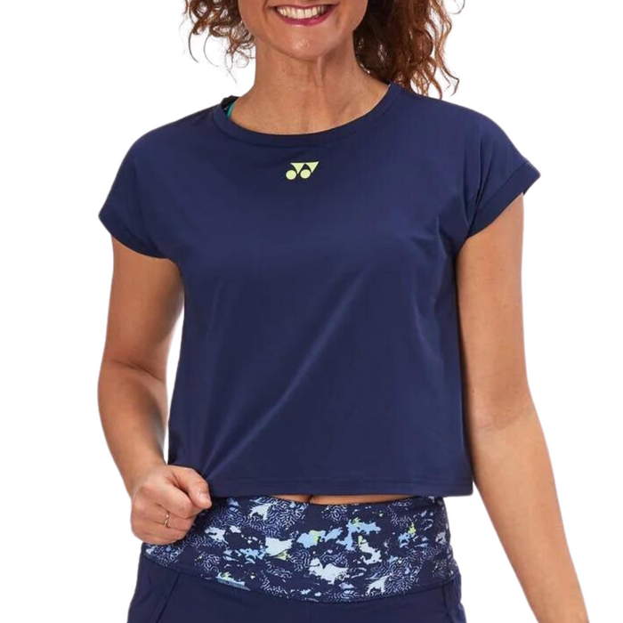 Yonex 2022 AO Crew Neck Womens Tennis Shirt - Navy Blue