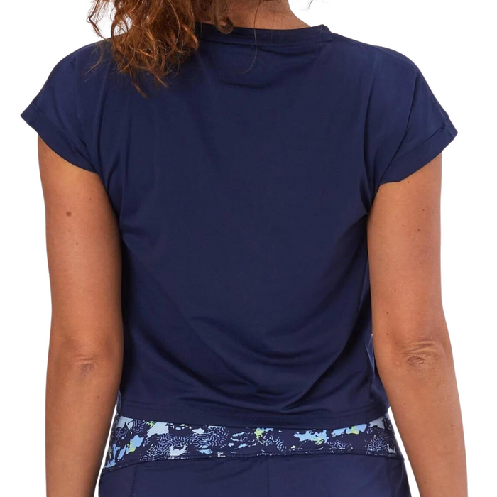 Yonex 2022 AO Crew Neck Womens Tennis Shirt - Navy Blue