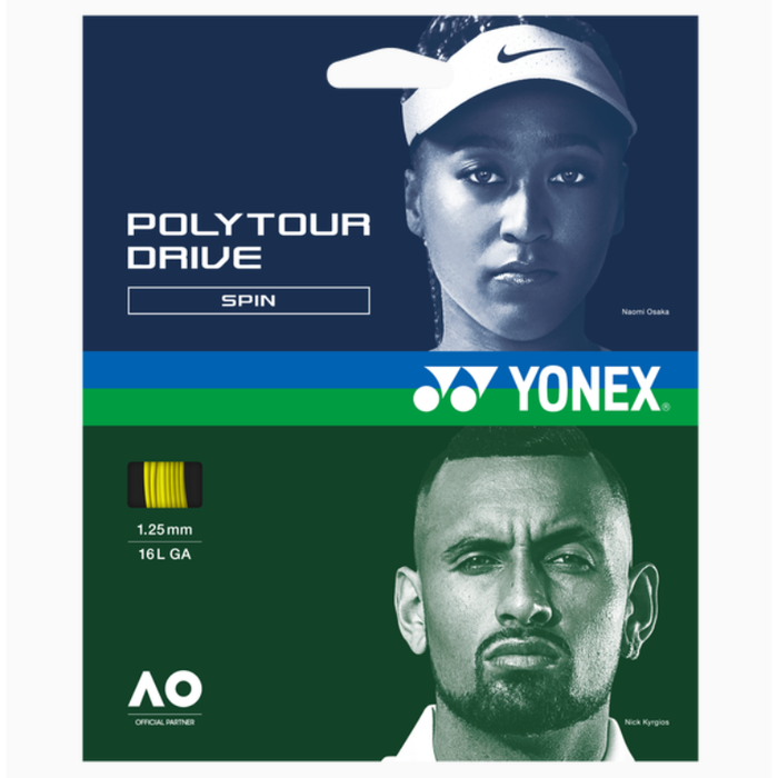 Yonex Poly Tour Drive Spin 1.25/16L 200m String Reel - Flash Yellow