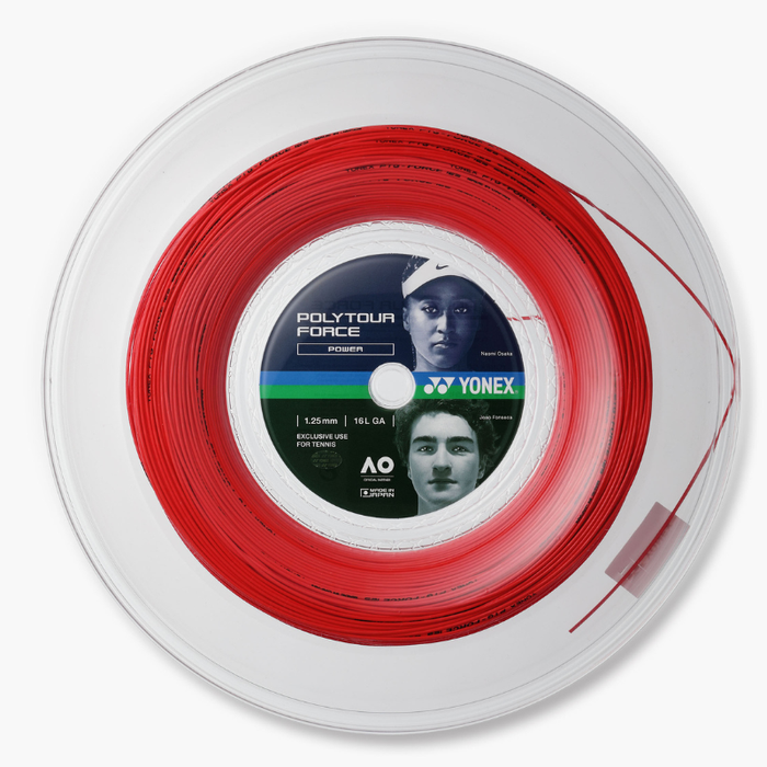 Yonex Poly Tour Force 1.25/16L 200m Coil String Reel - Bright Red