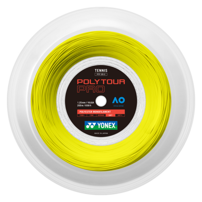 Yonex POLYTOUR Pro 1.25/16L 200m String Reel - Yellow